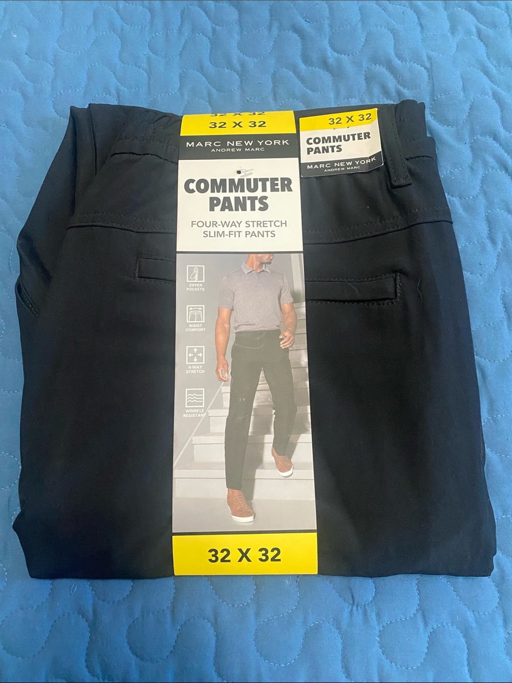 New Marc New York Commuter Pants Black Casual Comforter 4-way Stretch 32X32